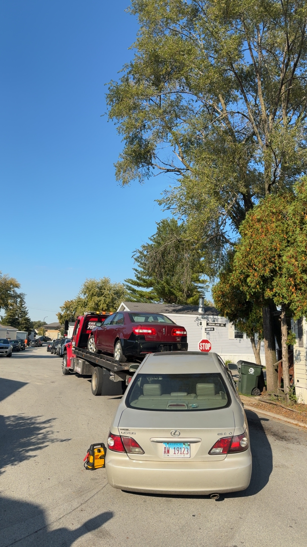 Sedan pickup on a neighborhood street