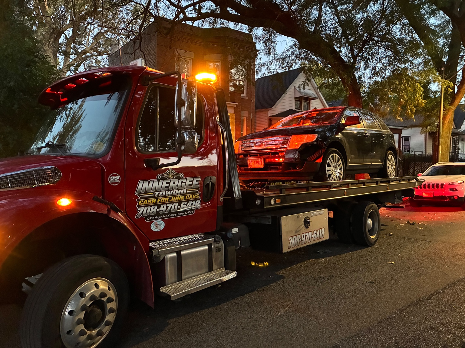 Ford sedan pickup at dusk